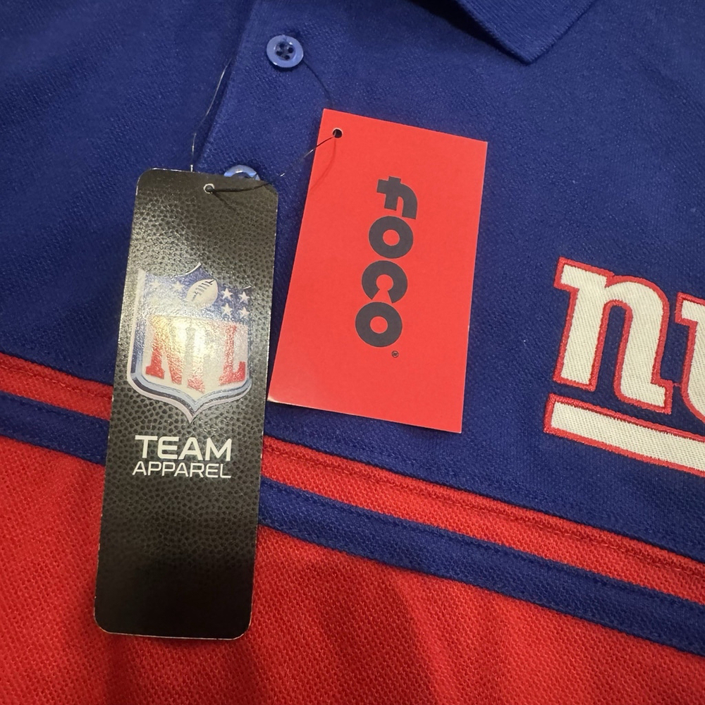 NWT FOCO NFL NEW YORK GIANTS Colorblock Polo Shirt Size:XL Short Sleeve Men - Picture 4 of 11